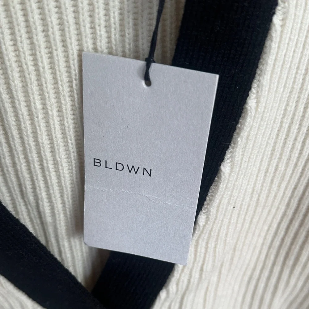 BNWT BLDWN Cream Cardigan with Black Trim - Picture 6 of 6